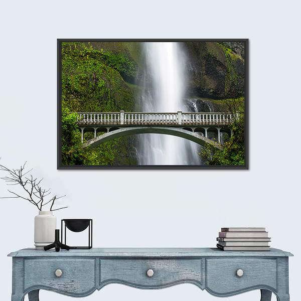 Multnomah Falls Oregon Canvas Wall Art-5 Horizontal-Gallery Wrap-22" x 12"-Tiaracle