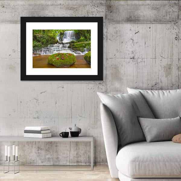 Mun Daeng Waterfall Canvas Wall Art-5 Horizontal-Gallery Wrap-22" x 12"-Tiaracle