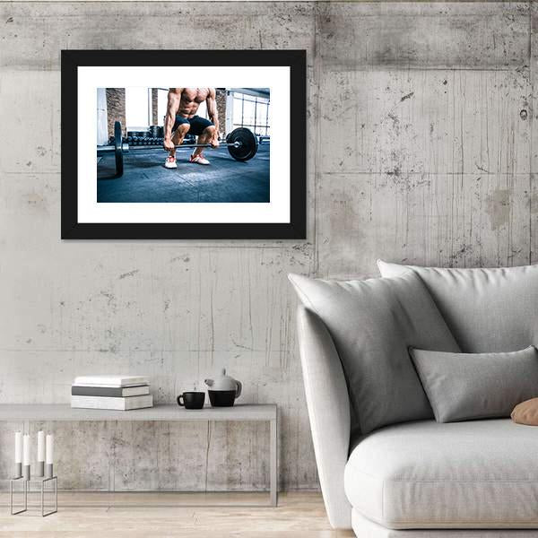 Muscular Man Workout Canvas Wall Art-3 Horizontal-Gallery Wrap-25" x 16"-Tiaracle