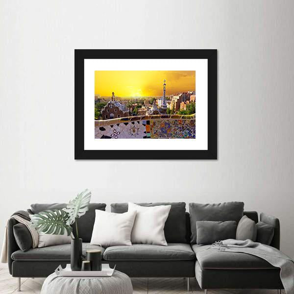 Museum In Guell Canvas Wall Art-3 Horizontal-Gallery Wrap-25" x 16"-Tiaracle