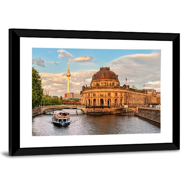 Museum Island On Spree River Canvas Wall Art-1 Piece-Framed Print-30" x 20"-Tiaracle