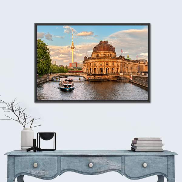 Museum Island On Spree River Canvas Wall Art-3 Horizontal-Gallery Wrap-25" x 16"-Tiaracle