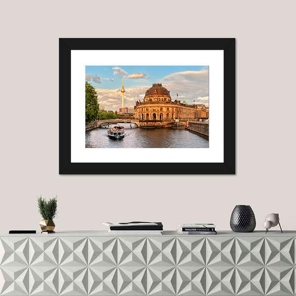 Museum Island On Spree River Canvas Wall Art-5 Horizontal-Gallery Wrap-22" x 12"-Tiaracle
