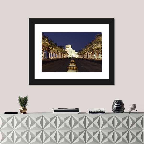 Museum Of Islamic Art Qatar Canvas Wall Art-1 Piece-Framed Print-20" x 16"-Tiaracle