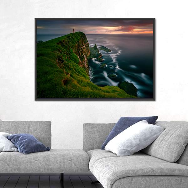 Mykines Holmur Island Canvas Wall Art-3 Horizontal-Gallery Wrap-25" x 16"-Tiaracle