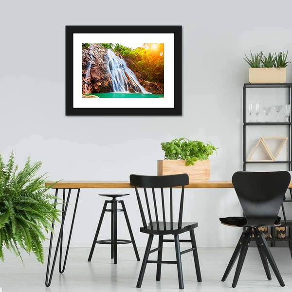 Na Muang Waterfalls Canvas Wall Art-3 Horizontal-Gallery Wrap-25" x 16"-Tiaracle