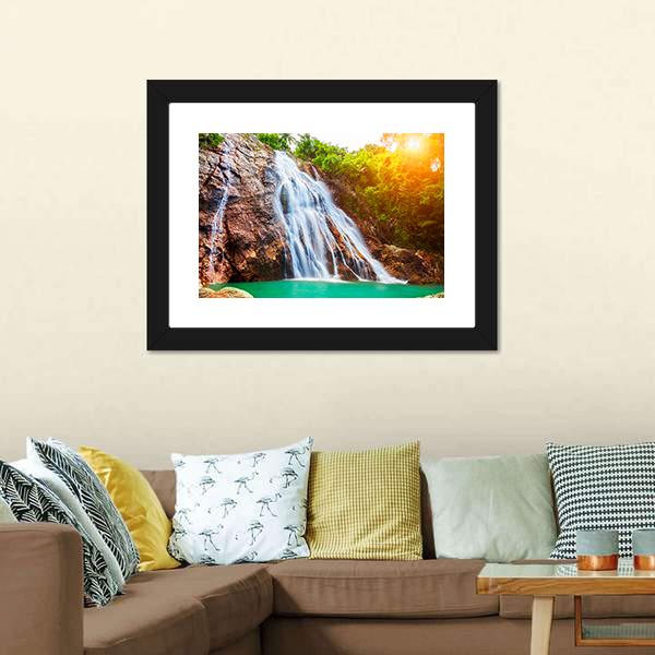 Na Muang Waterfalls Canvas Wall Art-3 Horizontal-Gallery Wrap-25" x 16"-Tiaracle