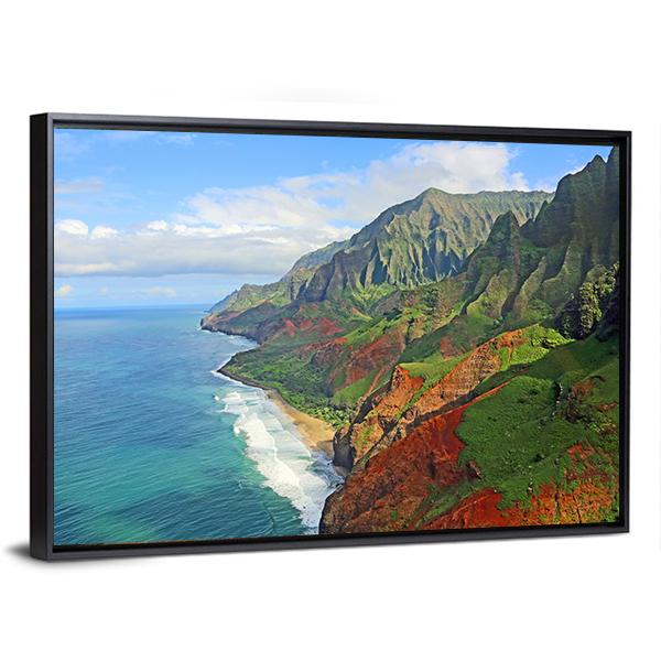 Na Pali Coast Canvas Wall Art-3 Horizontal-Gallery Wrap-25" x 16"-Tiaracle