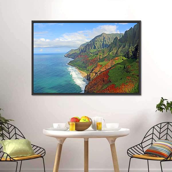 Na Pali Coast Canvas Wall Art-3 Horizontal-Gallery Wrap-25" x 16"-Tiaracle