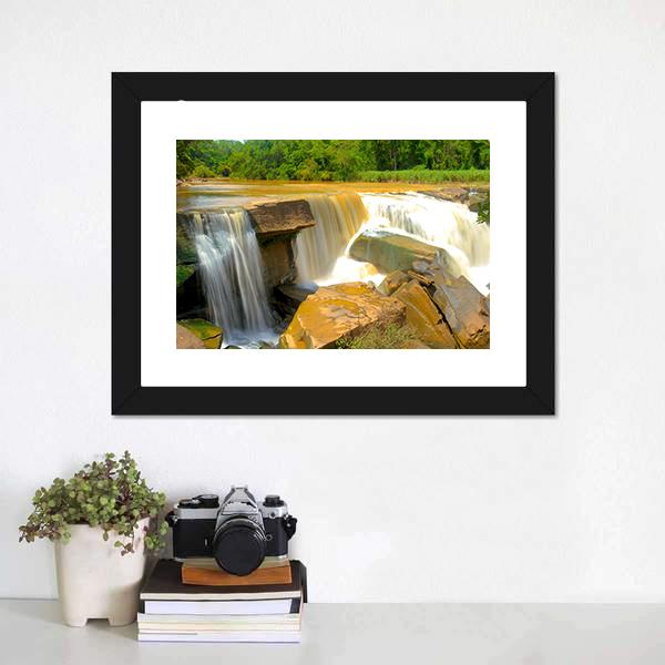 Namtok Kaeng Sopha Waterfall Canvas Wall Art-3 Horizontal-Gallery Wrap-25" x 16"-Tiaracle