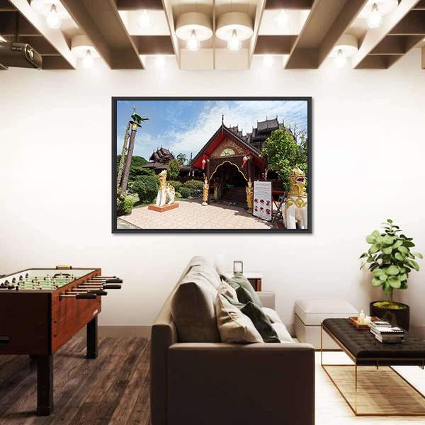 Nantaram Temple Thailand Canvas Wall Art-5 Horizontal-Gallery Wrap-22" x 12"-Tiaracle