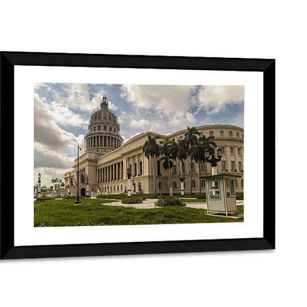 National Capitol In Havana Canvas Wall Art-3 Horizontal-Gallery Wrap-25" x 16"-Tiaracle