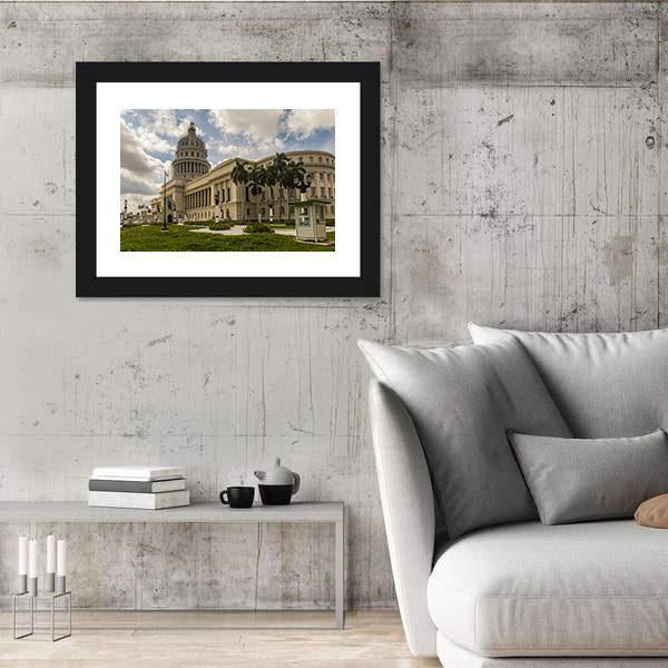 National Capitol In Havana Canvas Wall Art-3 Horizontal-Gallery Wrap-25" x 16"-Tiaracle