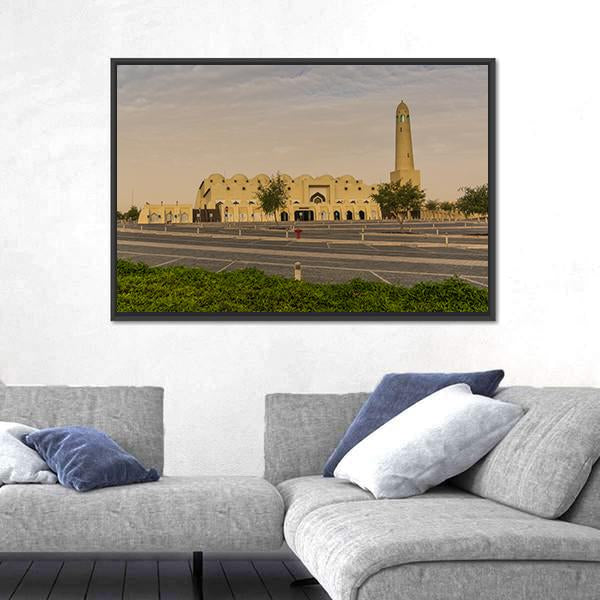 National Mosque In Doha Canvas Wall Art-5 Horizontal-Gallery Wrap-22" x 12"-Tiaracle