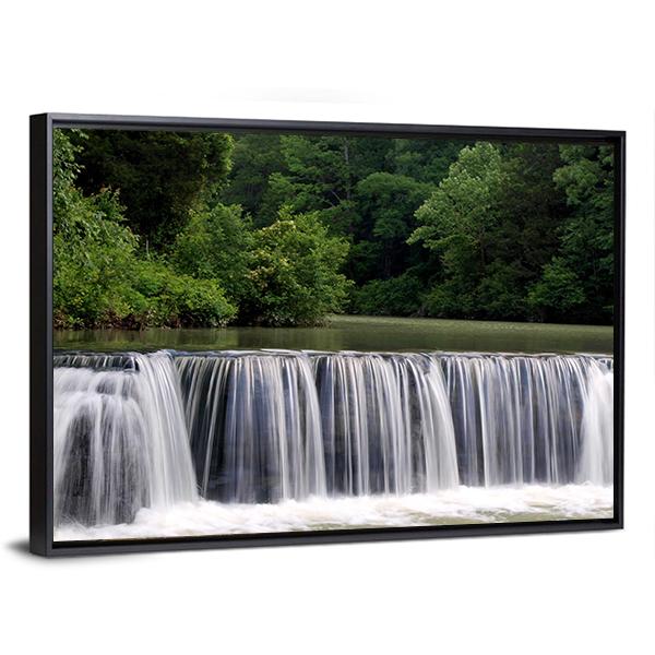 Natural Dam Falls Arkansas Canvas Wall Art-5 Horizontal-Gallery Wrap-22" x 12"-Tiaracle