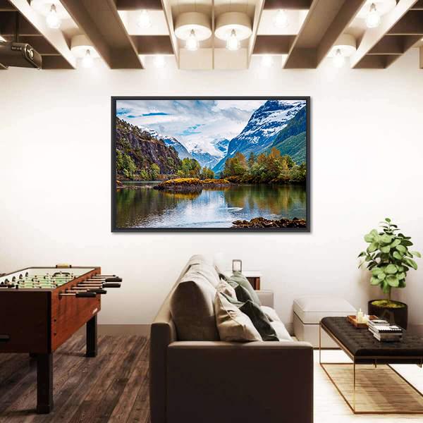 Natural Landscape Norway Canvas Wall Art-5 Horizontal-Gallery Wrap-22" x 12"-Tiaracle