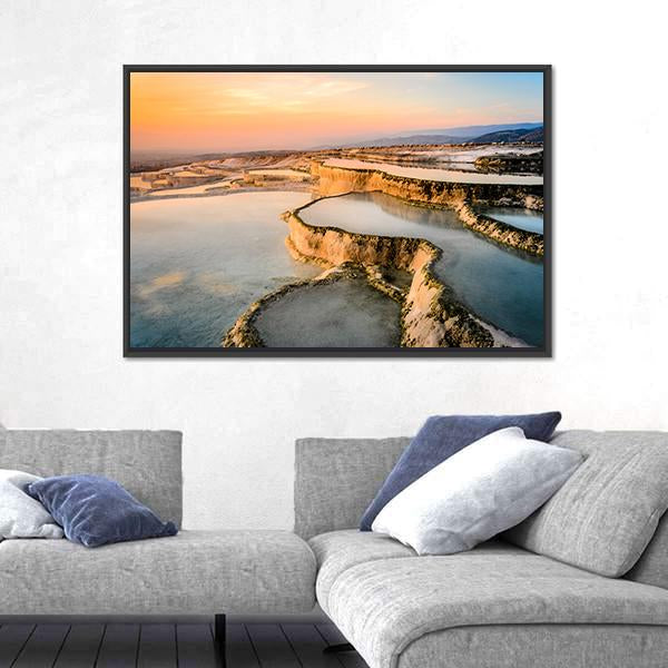 Natural Pools During Sunset Canvas Wall Art-5 Horizontal-Gallery Wrap-22" x 12"-Tiaracle