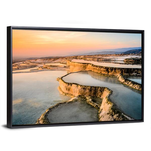 Natural Pools During Sunset Canvas Wall Art-5 Horizontal-Gallery Wrap-22" x 12"-Tiaracle