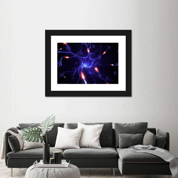Nerve Cell Illustration Canvas Wall Art-5 Horizontal-Gallery Wrap-22" x 12"-Tiaracle