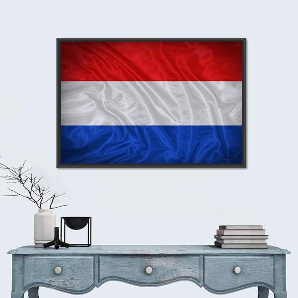Netherlands Flag Canvas Wall Art-1 Piece-Floating Frame-36" x 24"-Tiaracle