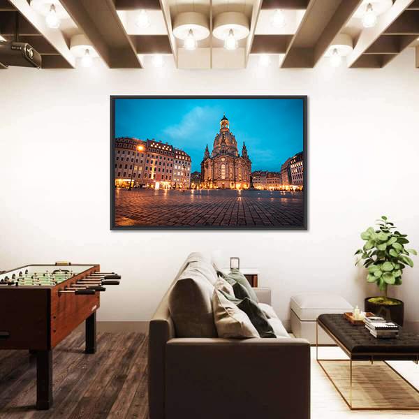 Neumarkt & Frauenkirche Canvas Wall Art-5 Horizontal-Gallery Wrap-22" x 12"-Tiaracle