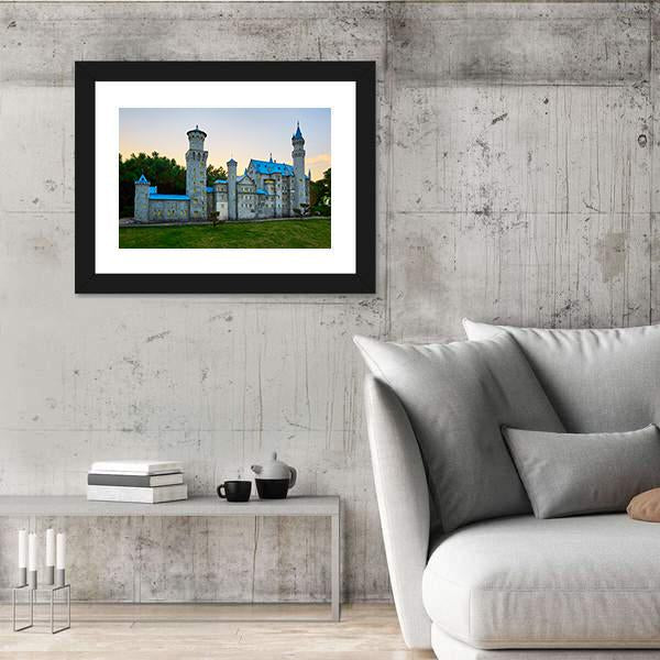 New Swan Stone Castle Canvas Wall Art-5 Horizontal-Gallery Wrap-22" x 12"-Tiaracle