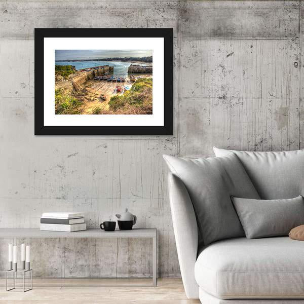 Newquay Harbour UK Canvas Wall Art-5 Horizontal-Gallery Wrap-22" x 12"-Tiaracle