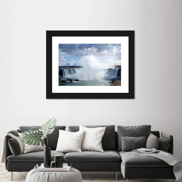 Niagara Falls From Canadian Bank Canvas Wall Art-5 Horizontal-Gallery Wrap-22" x 12"-Tiaracle