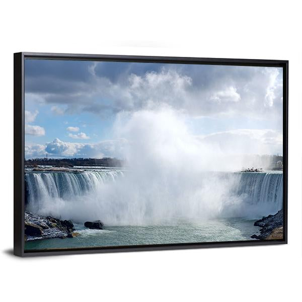 Niagara Falls From Canadian Bank Canvas Wall Art-5 Horizontal-Gallery Wrap-22" x 12"-Tiaracle