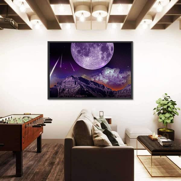 Night Abstract Earth Space Canvas Wall Art-5 Horizontal-Gallery Wrap-22" x 12"-Tiaracle