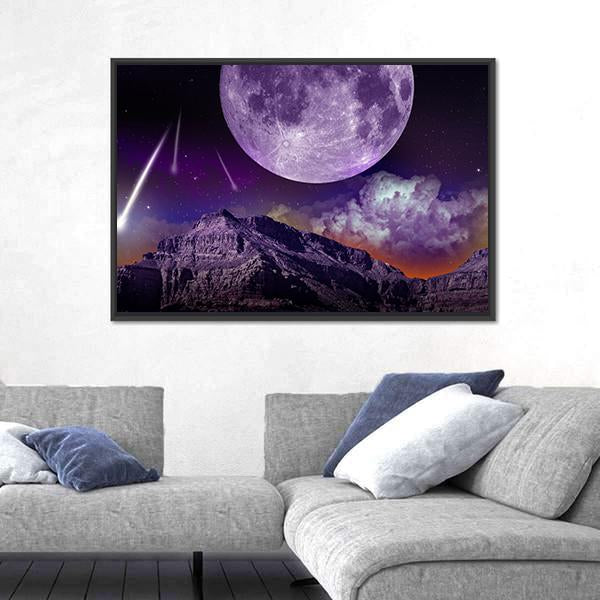 Night Abstract Earth Space Canvas Wall Art-5 Horizontal-Gallery Wrap-22" x 12"-Tiaracle