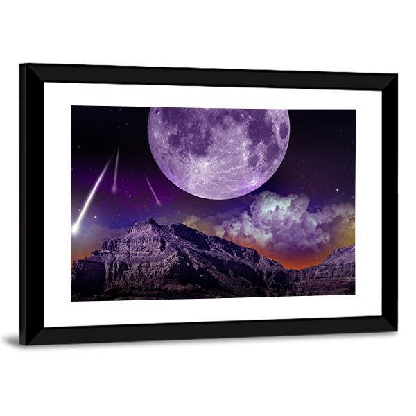 Night Abstract Earth Space Canvas Wall Art-5 Horizontal-Gallery Wrap-22" x 12"-Tiaracle