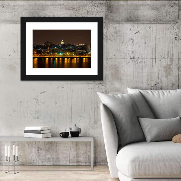 Night View Of Havana Canvas Wall Art-5 Horizontal-Gallery Wrap-22" x 12"-Tiaracle