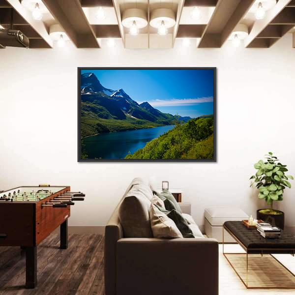 Nordfjorden & Svartisen Glacier Canvas Wall Art-5 Horizontal-Gallery Wrap-22" x 12"-Tiaracle