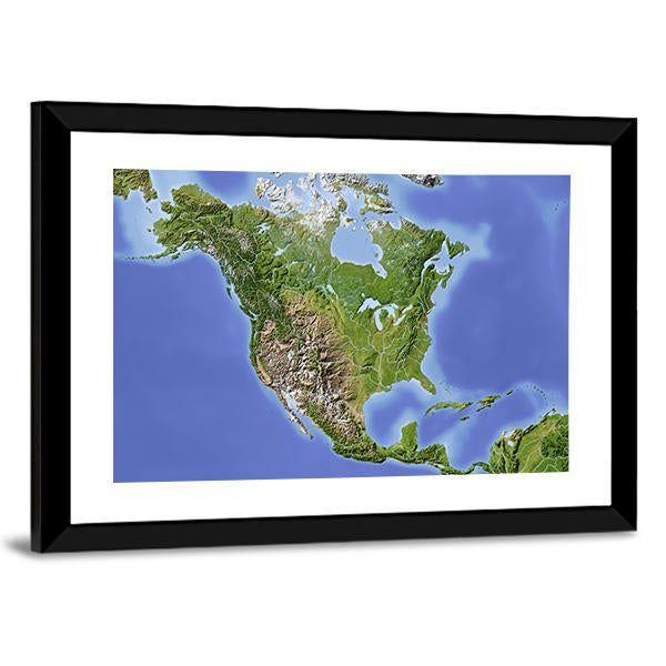 North & Central America Canvas Wall Art-5 Horizontal-Gallery Wrap-22" x 12"-Tiaracle