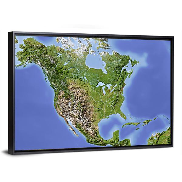 North & Central America Canvas Wall Art-5 Horizontal-Gallery Wrap-22" x 12"-Tiaracle