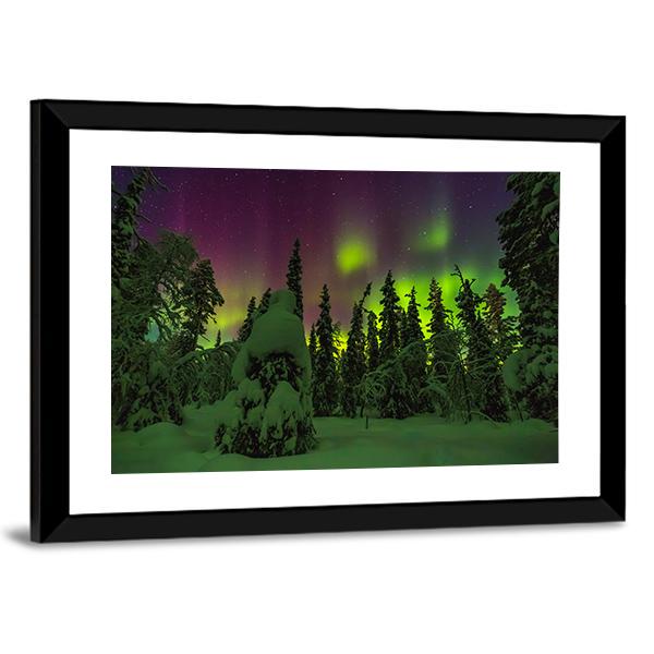 Northern Lights Finish Lapland Canvas Wall Art-5 Horizontal-Gallery Wrap-22" x 12"-Tiaracle