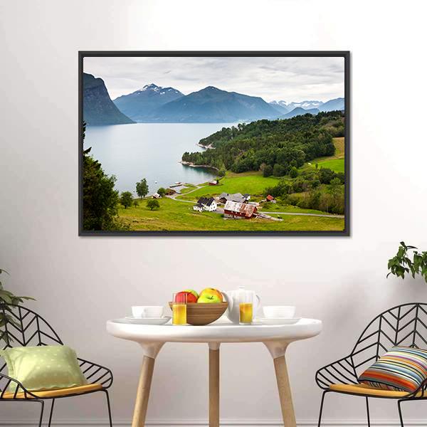Norway Countryside Canvas Wall Art-5 Horizontal-Gallery Wrap-22" x 12"-Tiaracle
