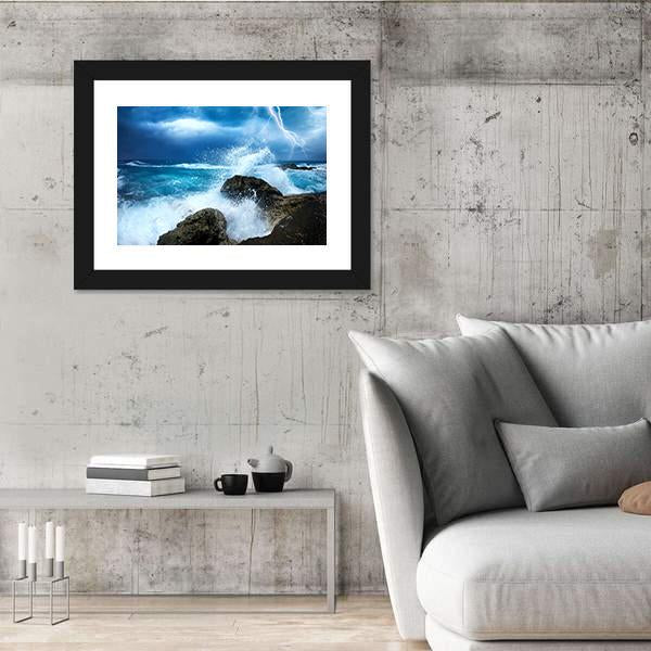 Ocean Storm Canvas Wall Art-5 Horizontal-Gallery Wrap-22" x 12"-Tiaracle