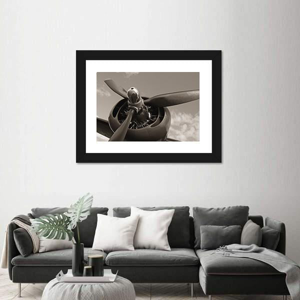 Old Airplane Propeller Canvas Wall Art-5 Horizontal-Gallery Wrap-22" x 12"-Tiaracle