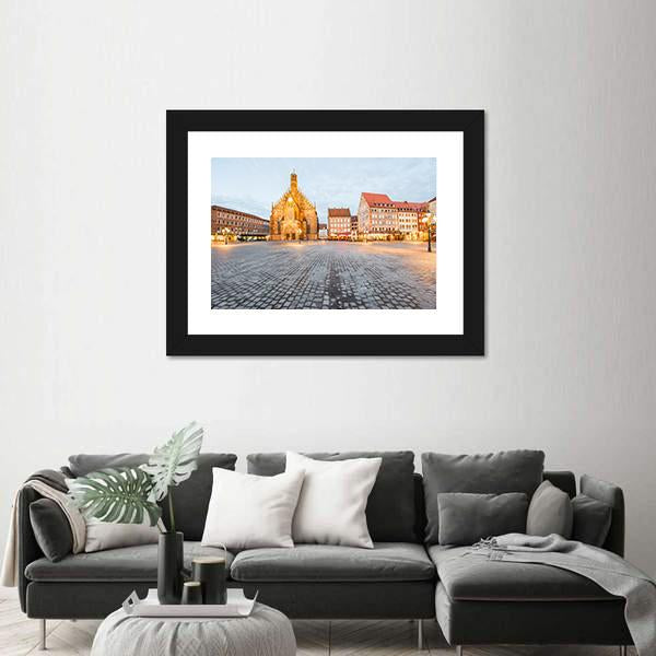 Old Cathedral In Nurnberg City Canvas Wall Art-5 Horizontal-Gallery Wrap-22" x 12"-Tiaracle