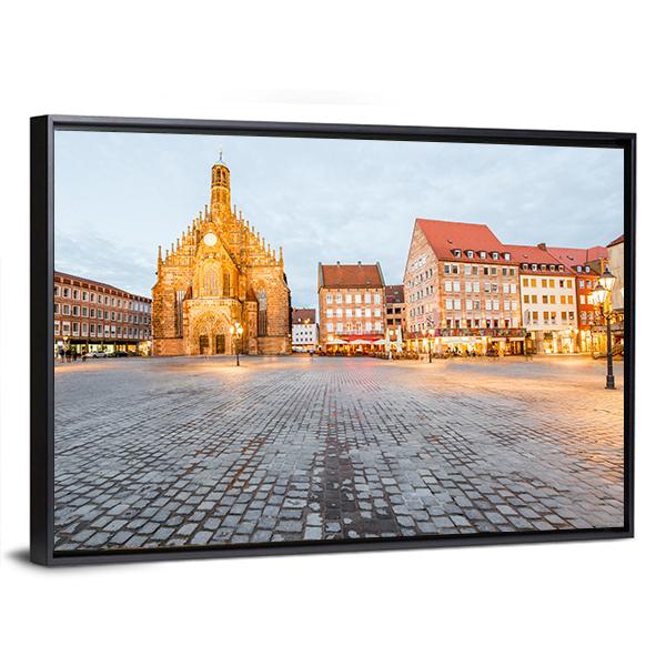 Old Cathedral In Nurnberg City Canvas Wall Art-5 Horizontal-Gallery Wrap-22" x 12"-Tiaracle