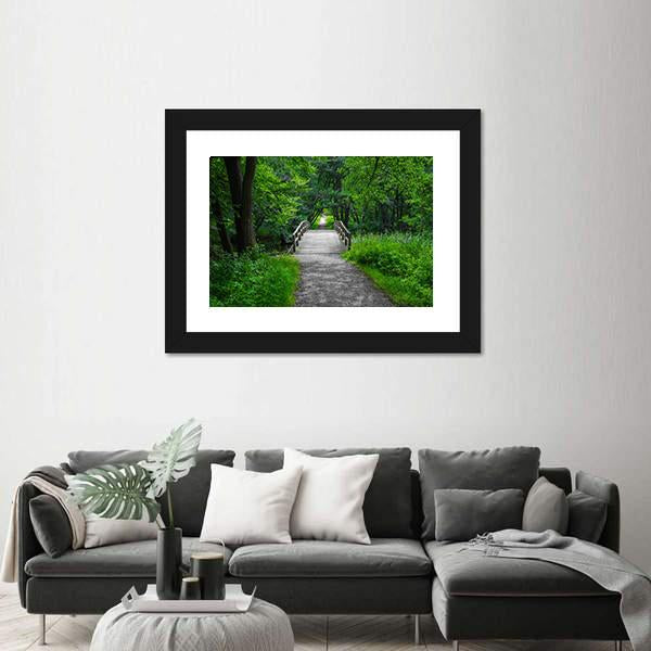 Old Charming Wooden Bridge Canvas Wall Art-5 Horizontal-Gallery Wrap-22" x 12"-Tiaracle