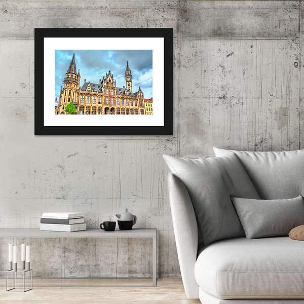 Old Post Office In Ghent Canvas Wall Art-5 Horizontal-Gallery Wrap-22" x 12"-Tiaracle