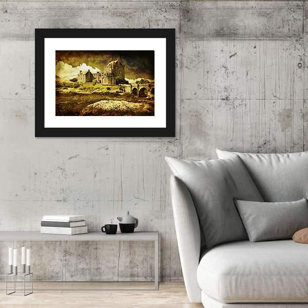 Old Scottish Castle Canvas Wall Art-5 Horizontal-Gallery Wrap-22" x 12"-Tiaracle