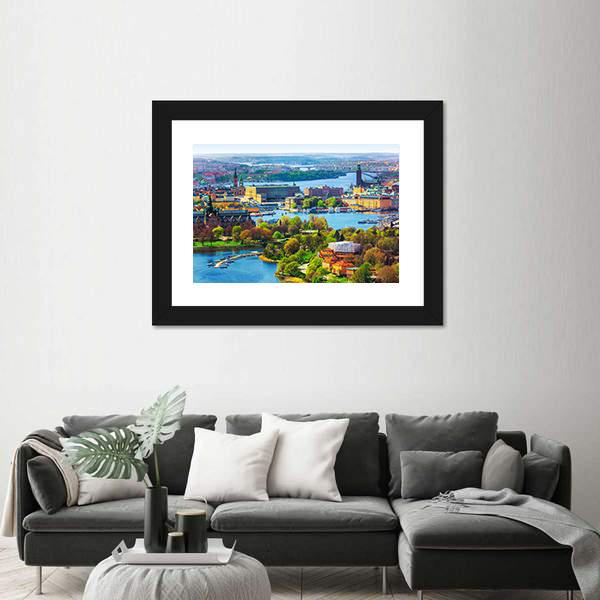 Old Town Gamla Stan Canvas Wall Art-5 Horizontal-Gallery Wrap-22" x 12"-Tiaracle