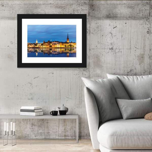 Old Town Gamla Stan In Stockholm Canvas Wall Art-5 Horizontal-Gallery Wrap-22" x 12"-Tiaracle