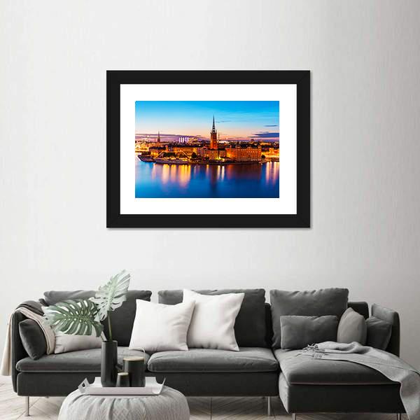 Old Town Gamla Stan Stockholm Canvas Wall Art-5 Horizontal-Gallery Wrap-22" x 12"-Tiaracle