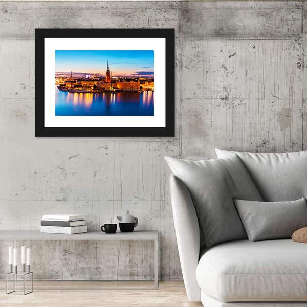 Old Town Gamla Stan Stockholm Canvas Wall Art-5 Horizontal-Gallery Wrap-22" x 12"-Tiaracle