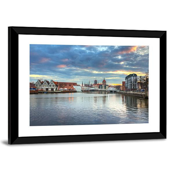 Old Town Of Gdansk Canvas Wall Art-5 Horizontal-Gallery Wrap-22" x 12"-Tiaracle